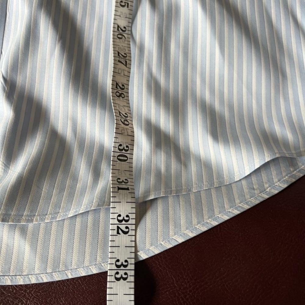 Nordstrom SmartCare Long Sleeve Blue and White Stripe Dress Shirt size 16 1/2 35 - Picture 7 of 9